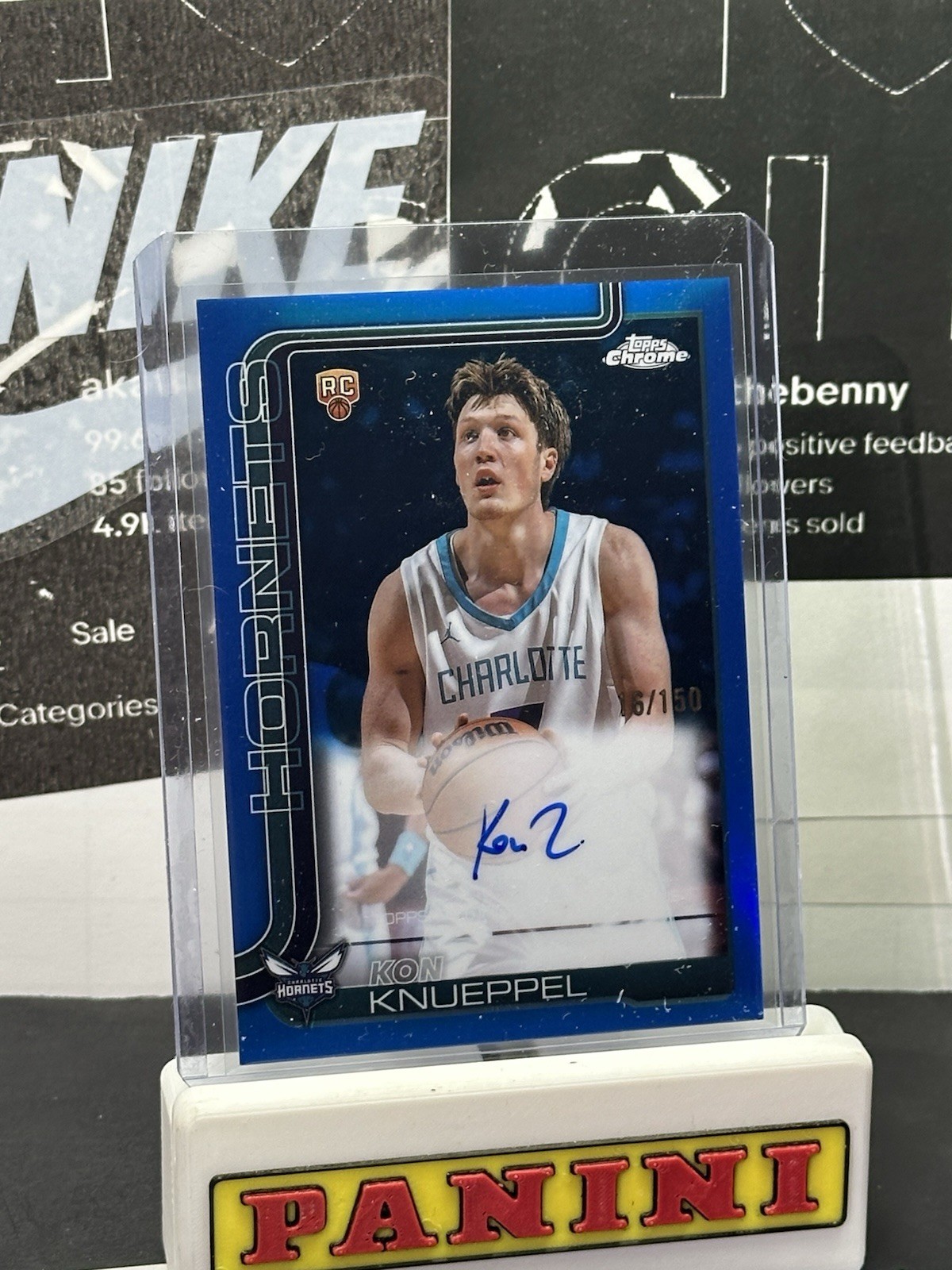2025-26 Topps Chrome Kon Knueppel #TCAR-KK AUTO Blue RC Hornets 16/150 🚨🔥😳