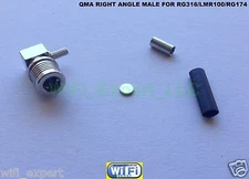 Right Angle QMA Male Crimp for RG174 RG179 RG316 RG188 LMR100 Cable RF Connector