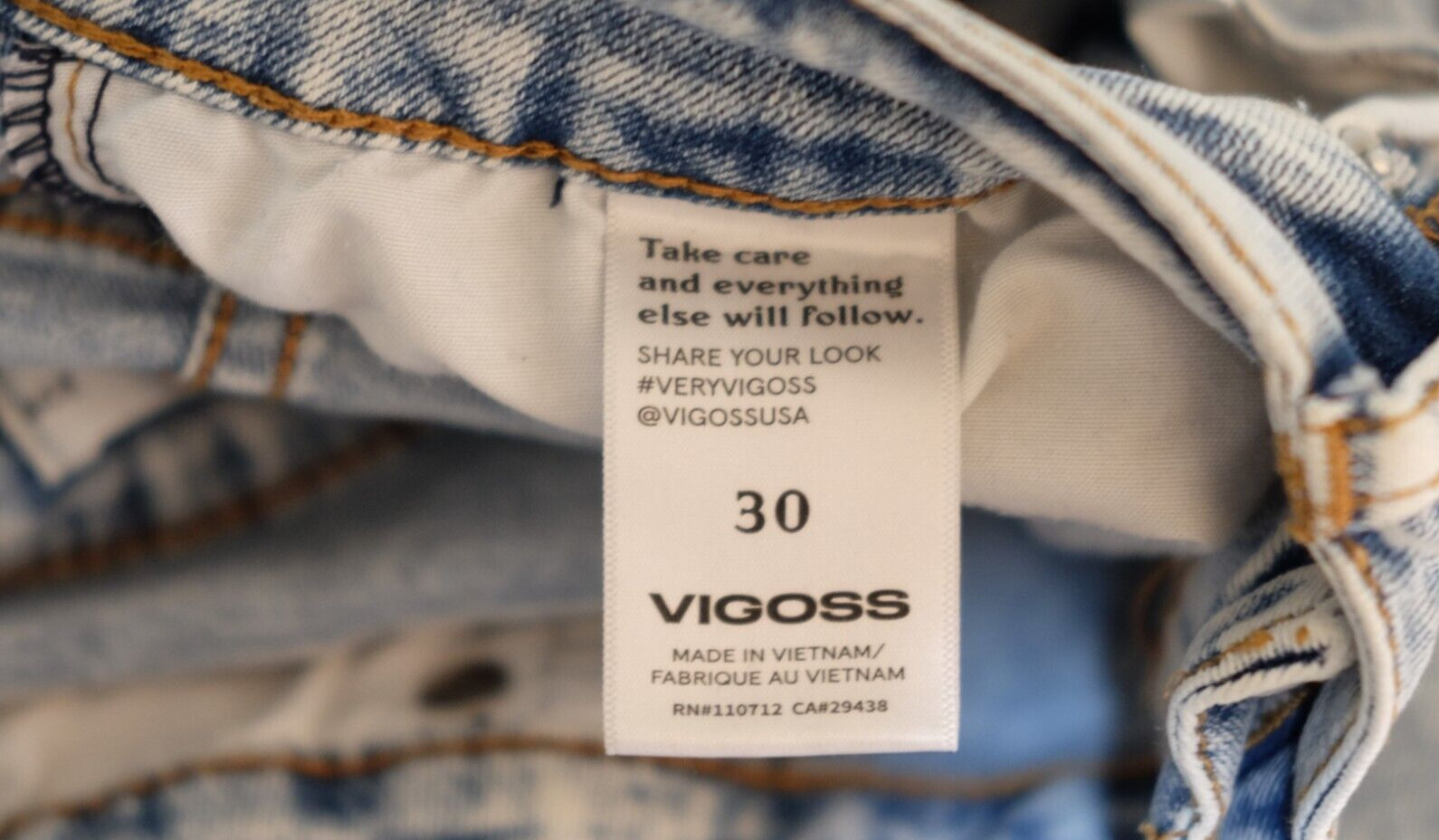 Vigoss Jeans Ace Straight Light Wash Stretch Women's 30 Inseam 28-1/2'' #H49-38