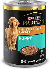 Pro Plan Wet Puppy Food Chicken Rice Classic Pate 13oz Cans 12 Pack 5.30 per gallon