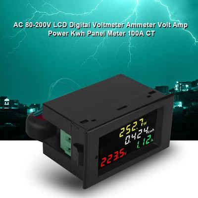 Digital Medidor de Voltaje Corriente Potencia Voltímetro Amperímetro AC 80-300V