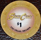 Old $1 SOUTH COAST Casino Poker Chip Vintage Antique H/C Mold Las Vegas NV  — photo 3