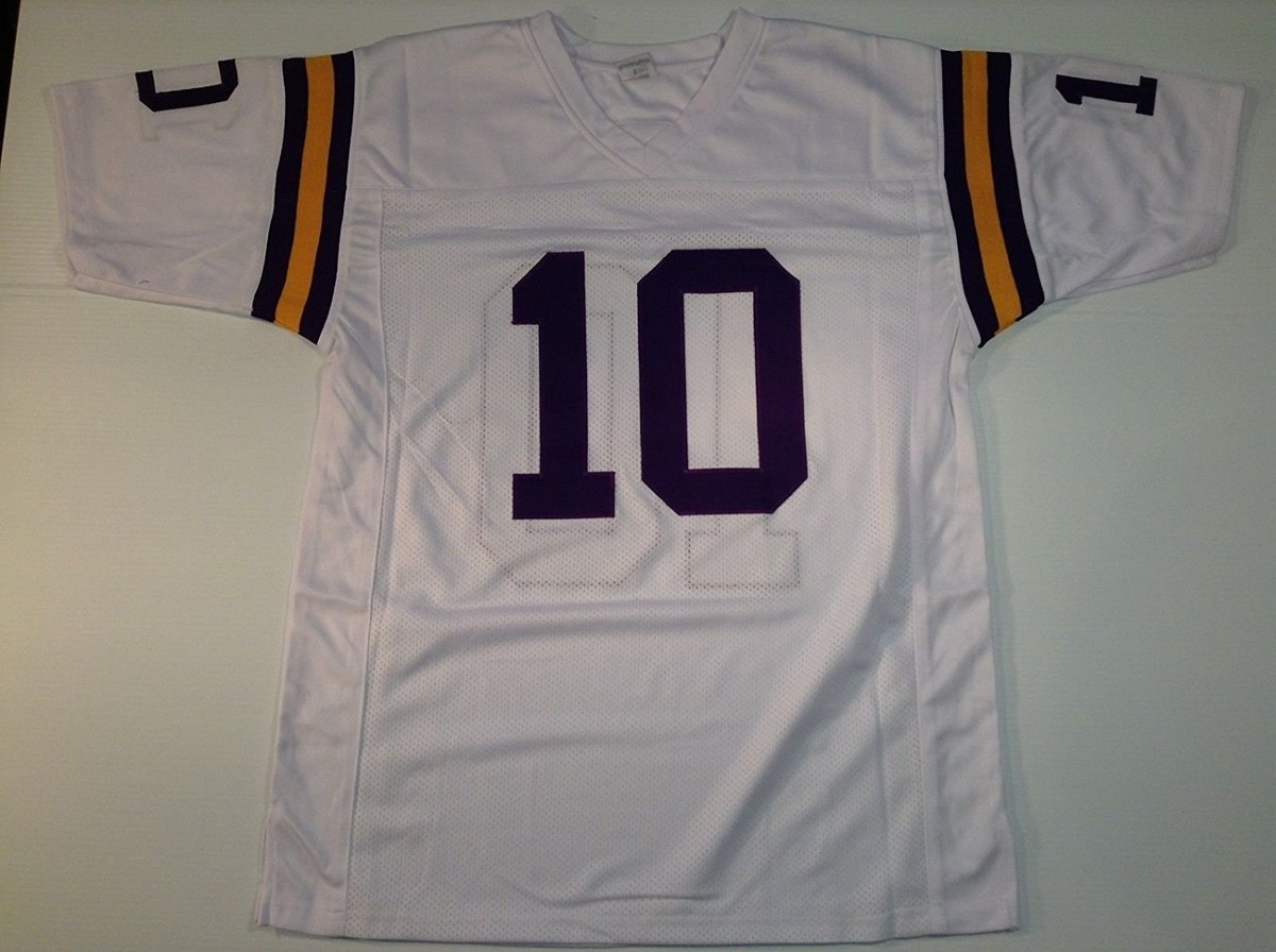 【激レア・美品】アメフト　日本代表　ユニフォーム　フッパン　Mサイズ UNSIGNED CUSTOM Sewn Stitched Fran Tarkenton White Jersey - M, L