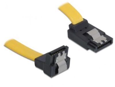 SATA Kabel Stecker abgewinkelt oben -> unten gelb 20cm
