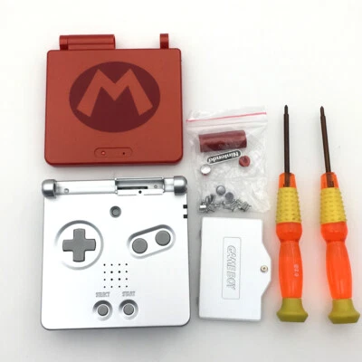Funda Carcasa Mario Shell Roja+Plateada para Nintendo Gameboy Advance SP GBA SP