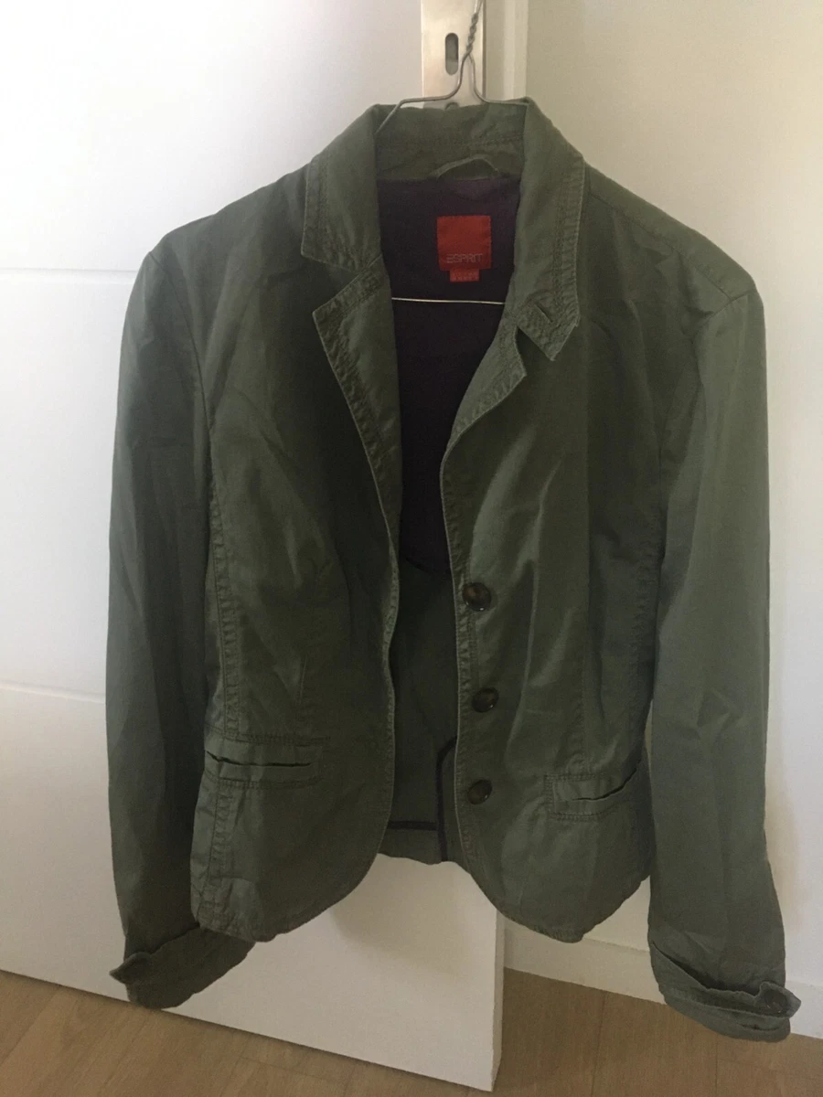 Veste D'extérieur Femme ESPRIT – Taille 34, Bleu, Capuche, Coton, état Correct