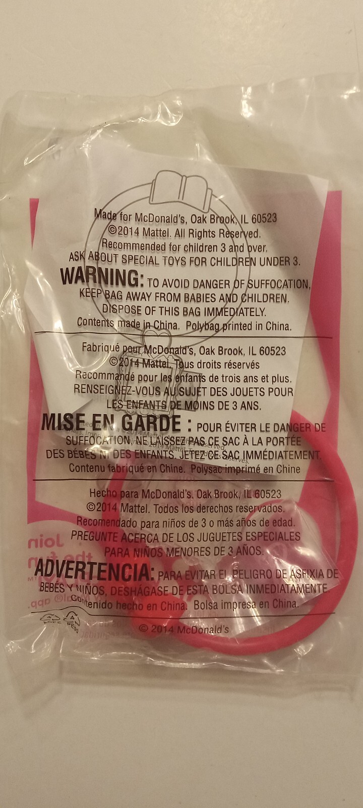 2014 Mcdonalds Barbie Life in the Dreamhouse #2 BARBIE BRACELET Happy Meal Toy