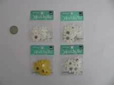 4 JOLEE'S BY YOU 3 WHITE 1 YELLOW CORNFLOWER 10 Pcs per Pkg NIP
