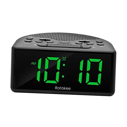  Digital Alarm Clock Radio for Bedroom with AM/FM Radio, Earphone Port, Easy 