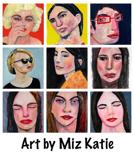 Man Portrait Painting Green Painterly Naive Expressive Outsider Art Polka Dots - Picture 7 of 14