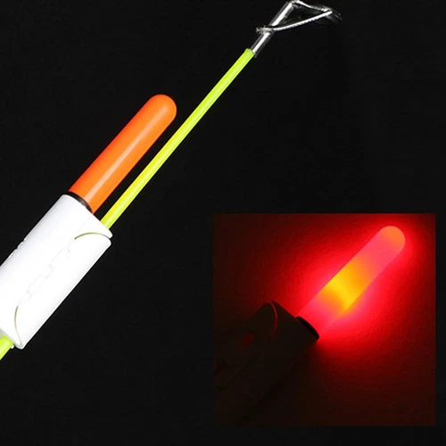 20xRed LED Night Fishing Stick Light Rod Tip Clip Glowing Lightstick Alarm Light - Bild 6 von 8