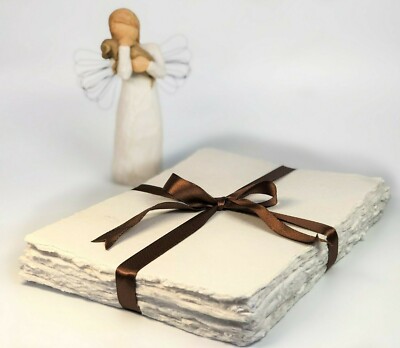 Antique Vintage Handmade Deckle Edge Paper Custom Stationery 25 pack A4 A5