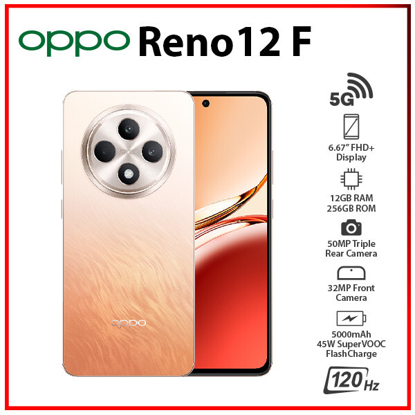 OPPO Reno12 F 5G 12GB+256GB ORANGE Unlocked Dual SIM Global