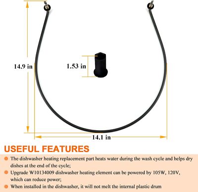 Dishwasher Heating Element For Amana ADB1100AWW3 ADB1100AWW5