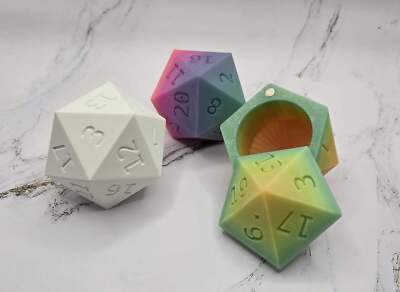 D20 Dice Box | Giant D20 Box | Magnetic Lid | Multicolor Box for Dice | Mega Dic