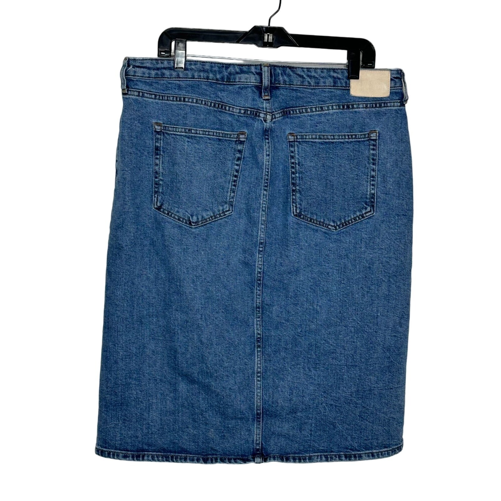 Everlane The Denim Button Front Pencil Skirt Size 33 Medium Wash