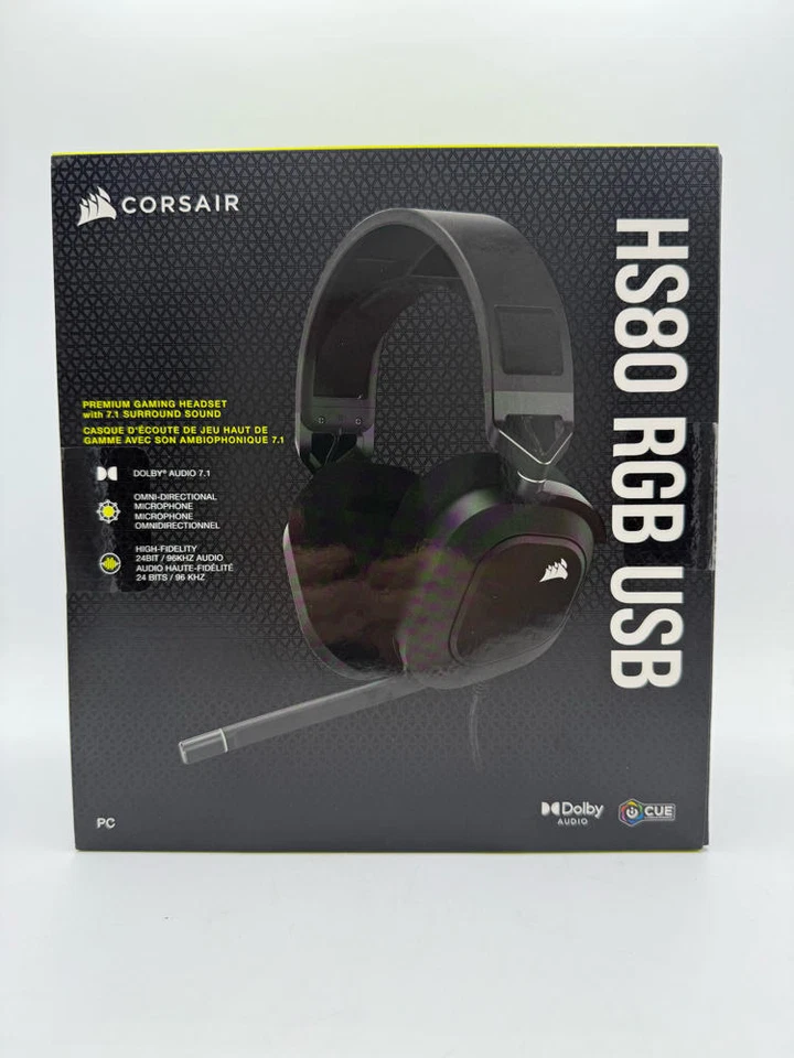 Corsair HS80 RGB USB Gaming Headset with Dolby 7.1 Surround & Omni Mic, Carbon. - Image 2 of 4