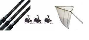 3 X Sonik Vader X Rs Carp Rods 13ft 3 5lb 3 Vader X 8000 Reels 42 L Net Ebay