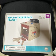 Wooden Workbench Playset 39 Pieces 