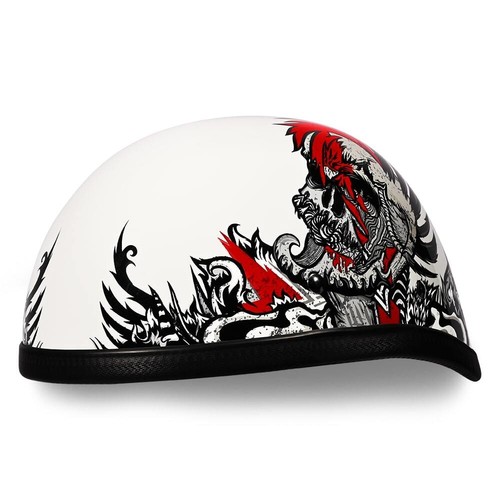 Casco de motocicleta Daytona Helmets 6002RR clásico novedad sin punto Rockin' Reaper - Imagen 6 de 6
