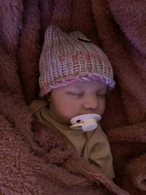 von Unique Luxus COTSWOLDS Baby Newborn Handmade Beanie rosa & grau