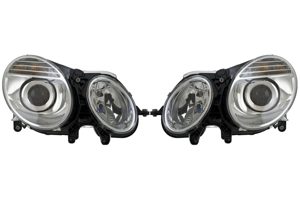 W211 ベンツ AMG Eクラス HELLA製 バラスト 純正OEM品 For Mercedes W211 Set of Left & Right Headlight Assemblies