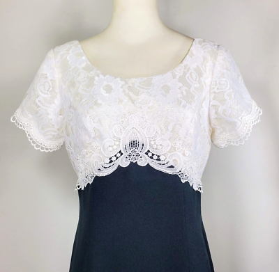 Vintage Jordan Dress - Size 9 / 10 - White Lace Top & Long Black Skirt w/ Slit | eBay Vintage Jordan Dress - Size 9 / 10 - White Lace Top & Long Black Skirt w/ Slit | eBay