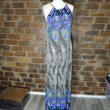 BOOHOO.COM LILAC /BLUE/GREY/MULTI SLEEVELESS MAXI DRESS SIZE 14 NWT