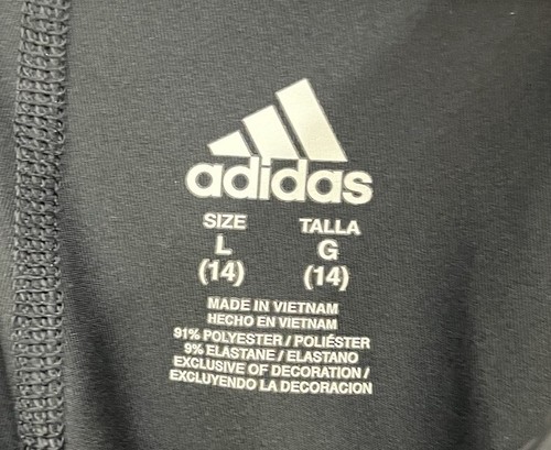 Adidas active wear leggings black with white stripe Youth Large - Picture 7 of 8