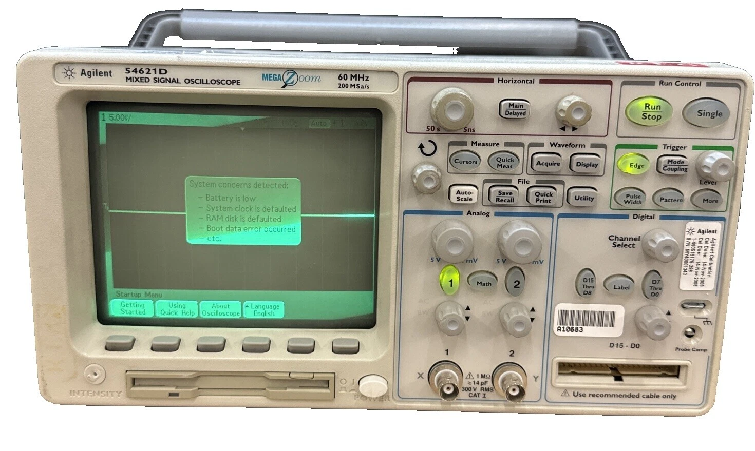 Ancho de banda máximo de 60 MHz Agilent osciloscopios & vectorscopes