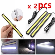 2x White 17cm 12V COB LED DRL Car Fog Daytime Running Driving Light Bar Strip US