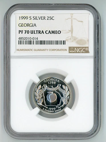 1999-S Silver Proof Georgia 25C -  NGC PF70 UCAM State Quarter Ultra Cameo