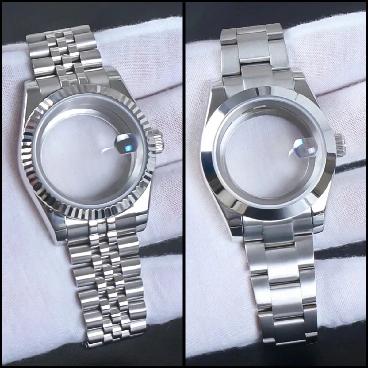 Watch Case Stainless Steel for Datejust Oyster Sapphire Glass Movement Dial Part