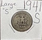 1941 S Large S 25c Washington Quarter Variety Coin CH AG About Good