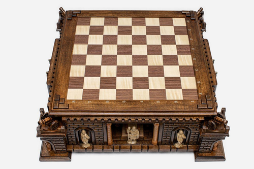 Luxury Big Wooden Chess Set with 2 drawers 23.6 inch Unique Handmade Board Game - Picture 4 of 7