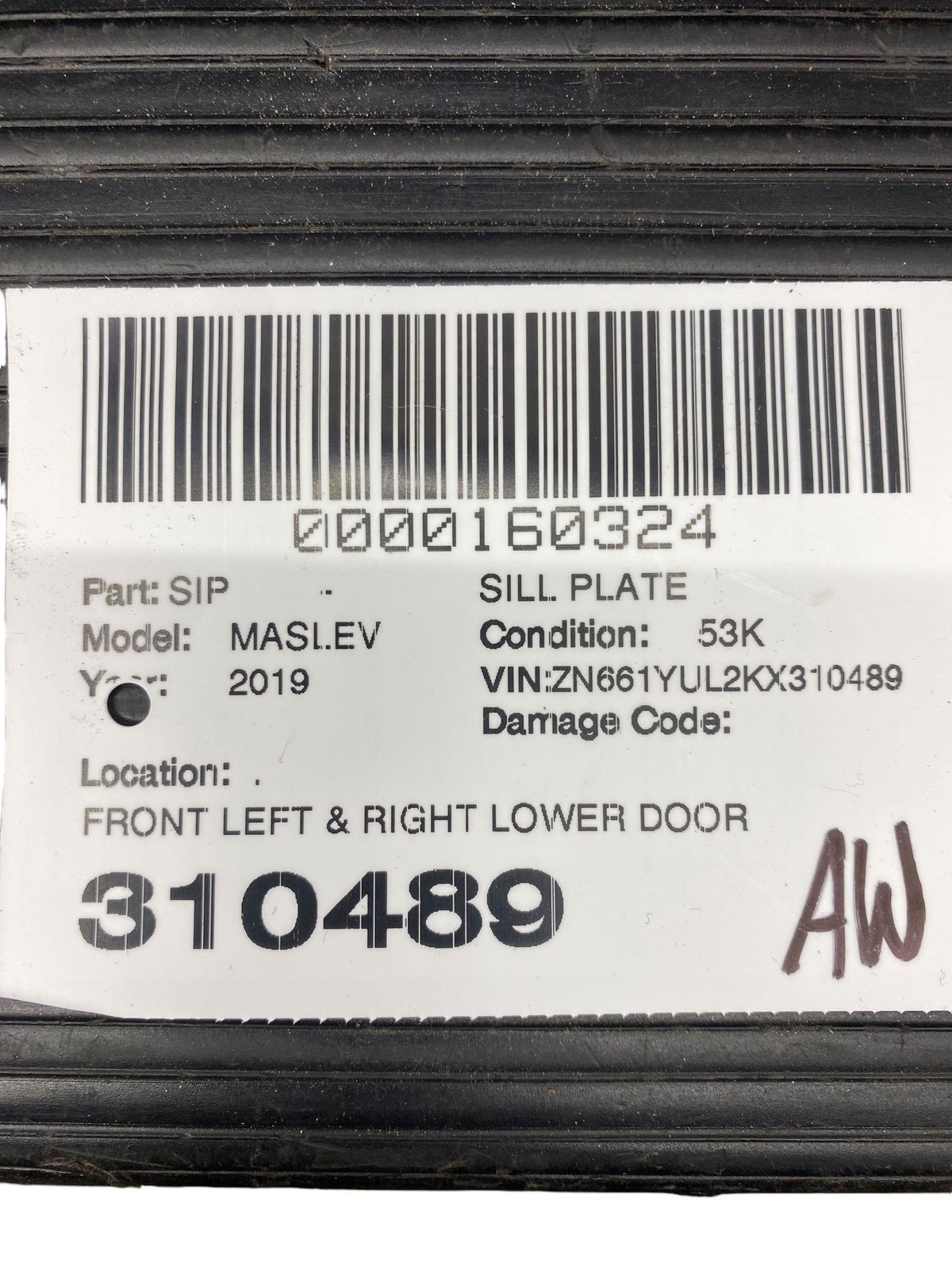 2017 - 2020 MASERATI LEVANTE M161 OEM FRONT LEFT RIGHT LOWER DOOR SILL TRIM