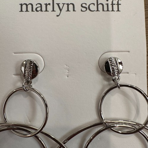 Pendientes de aro colgantes con círculo de plata Marlyn Schiff nuevos con etiquetas - Imagen 4 de 6