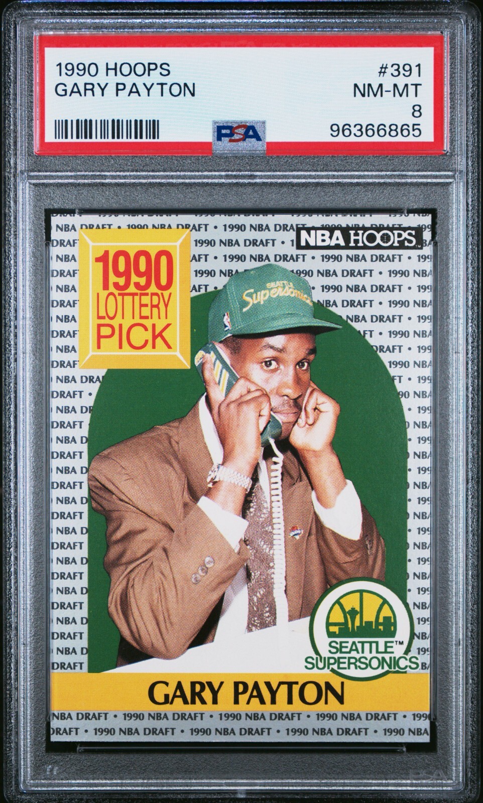 1990 HOOPS #391 GARY PAYTON PSA 8