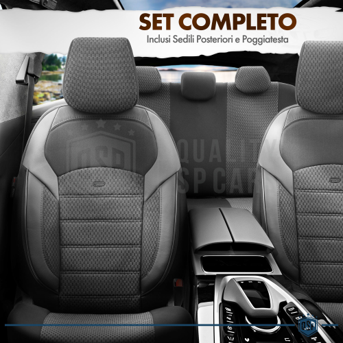 COPRISEDILI per Jeep Renegade Tessuto e Pelle PU SET Anteriori + Posteriori TÜV - Foto 2 di 10