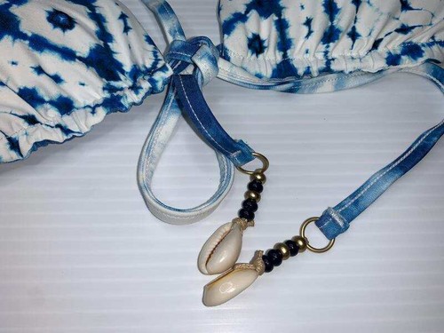 NEW WITH TAGS SEAFOLLY LADIES CARIBBEAN INK REVERSIBLE TRI SLIDE BIKINI TOP 10 - Picture 4 of 10