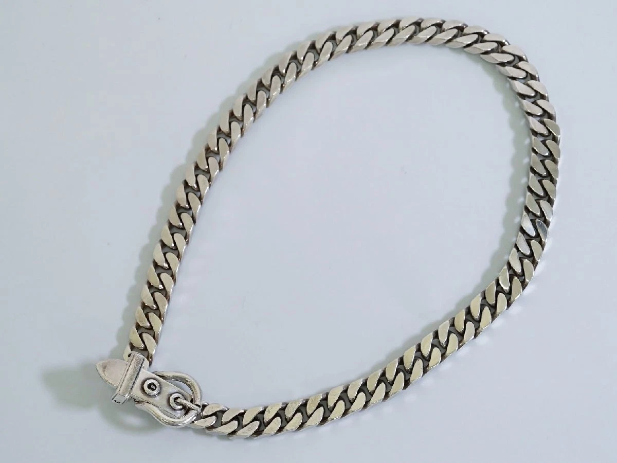 Hermes Boucle Sellier Vintage Necklace Pendant SV925 Silver 642149