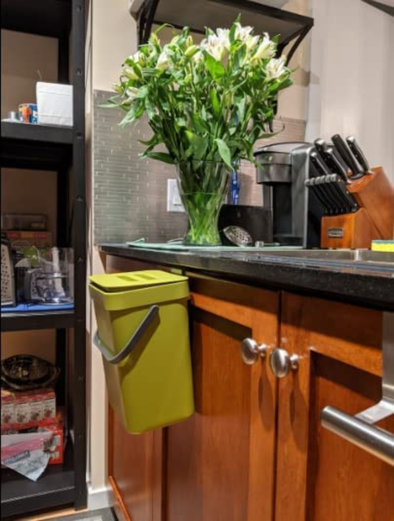 MUGYPYR Small Kitchen Compost Bin, 5L Kitchen Worktop Trash Bin