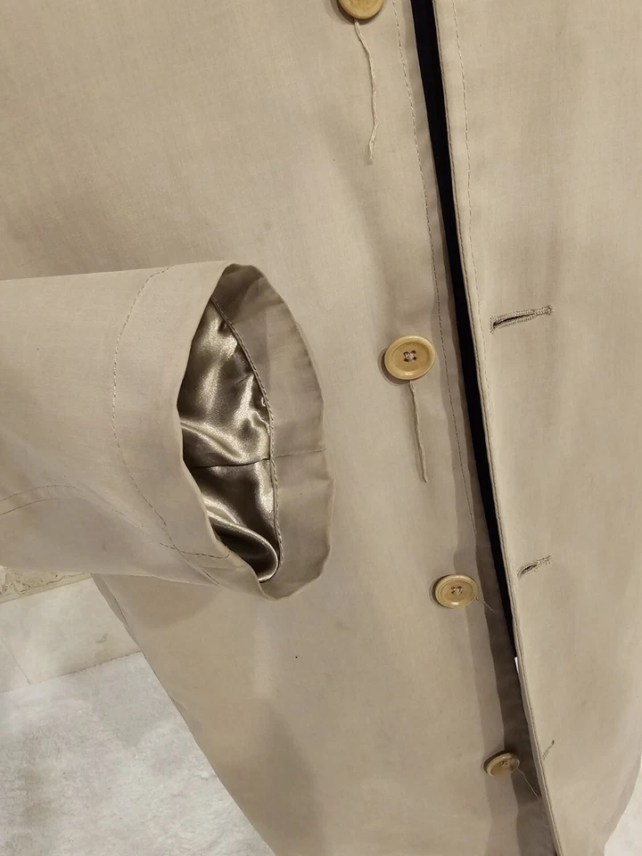 Banana Republic Mens Raincoat Rain Jacket Trench Coat Large L Khaki Pea  - Image 4 of 4