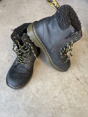 Dr. Martens 1460 Collar Leather Fur Cuff Boot DR. Martens 1460 Collar J Leather Fur Cuff Boots Black  main image 3
