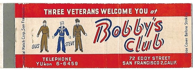 WWII,BOBBY CLUB, SAN FRANCISCO CA, (BACK WOMAN SEXIST  VERSE), FULL LENGTH COVER