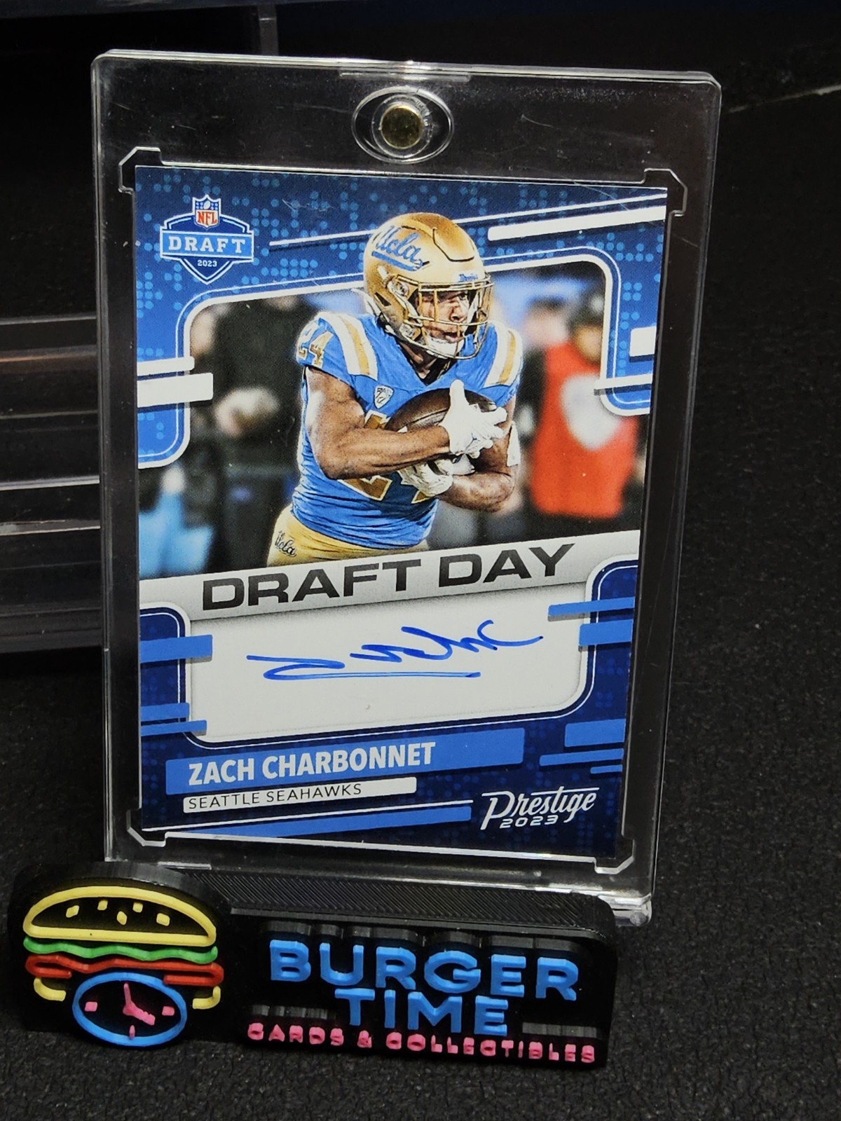 2023 Panini Prestige Rookies Zach Charbonnet Draft Day On Card Auto