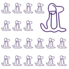 20Pcs Paper Clip, Dog Shape Paper Clip Small Cute Bookmarks, Purple