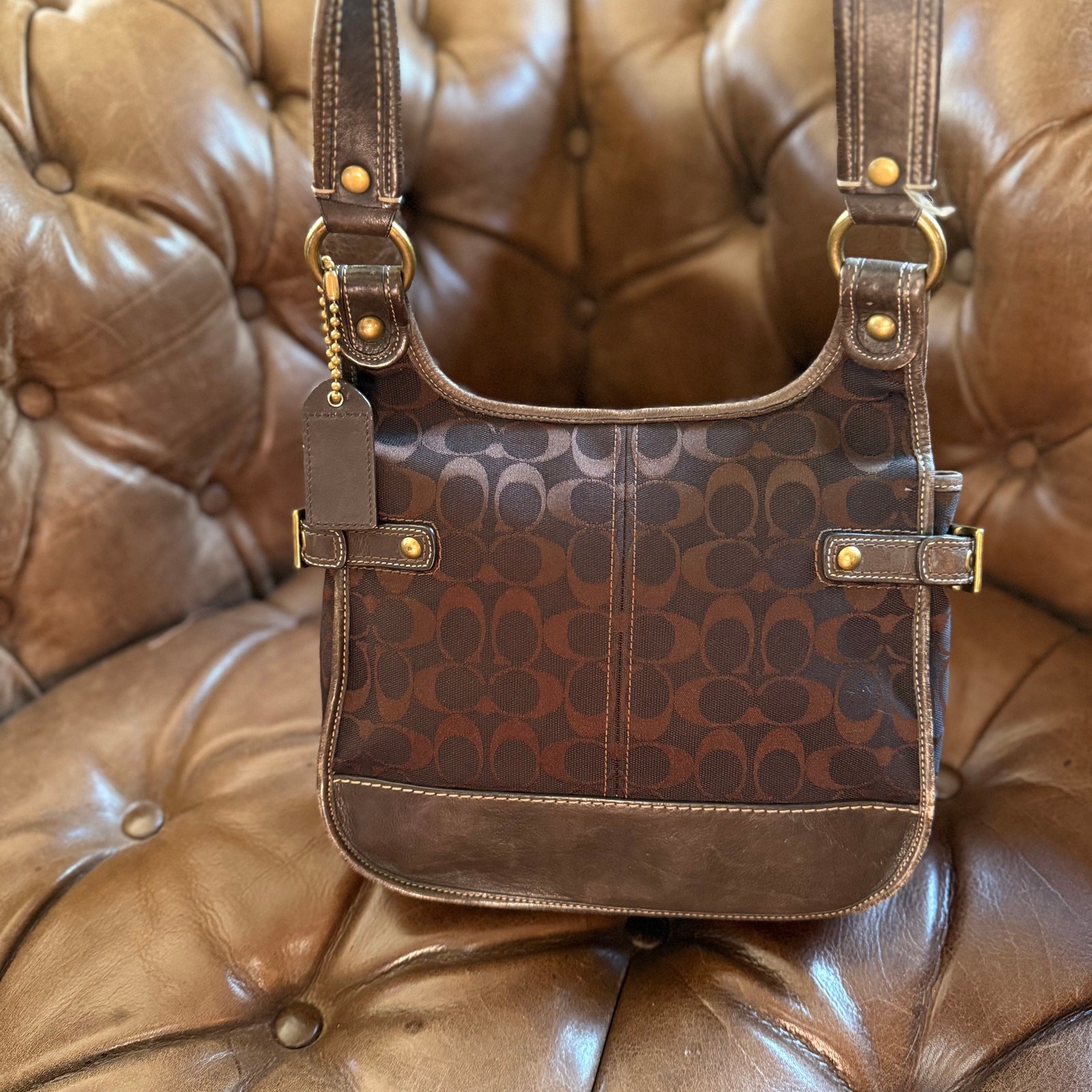 Coach Legacy Signature Turnlock Flap Hippie Brown Sho… - Gem