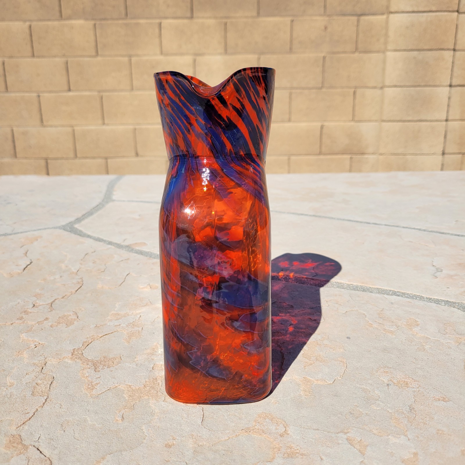 Blenko Kingfisher Dreamcicle FIRST Qual Special Edition 384 Water Bottle