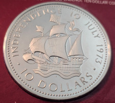 Bahamas 1973 Independence 10 Dollar Sterling Silver Proof Coin Franklin Mint